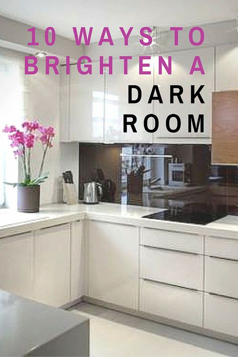 These classic design solutions will help you make a dark room look and feel brighter. Dark Dining Room, Brighten Room, Guest Bedroom Remodel, Living Colors, Dark Living Rooms, A Dark Room, Dark Bedroom, Dark House, Dark Kitchen