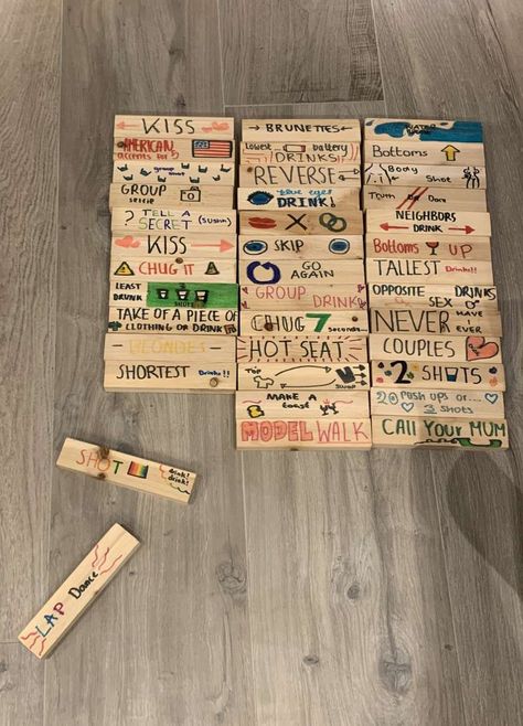 drink jenga Jenga For Couples, Spicy Jenga, Couple Jenga, Drink Jenga, Jenga Game, Hot Seat, Drinking Games, Short Tops, Apartment