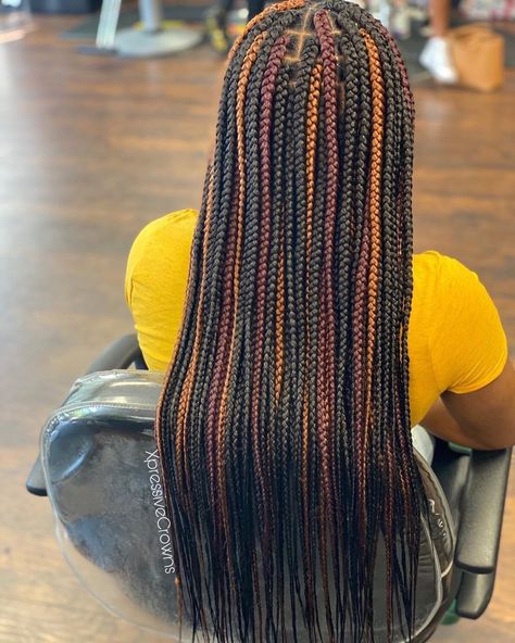 These long-length knotless lemonade braids are versatile as you can wear them up or down. Box Braids Guide, Box Braids Protective Styles, Long Box Braids Hairstyles, Styles On Natural Hair, Braids Protective Styles, Colored Box Braids, Lemonade Braids, Cute Box Braids, Big Box Braids