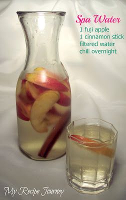 Apple cinnamon Spa Water. This is supposed to help boost your metabolism naturally and is 0 calories. Spa Water Recipes, Fruit Infused Water Recipes, Flavored Water Recipes, Best Lemonade, Infused Water Recipes, Fruit Infused Water, Detox Water Recipes, Spa Water, Healthy Water