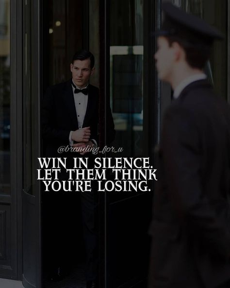 Motivational  Hub 🔵 on Instagram: “WIN IN SILENCE LET THEM THINK YOU'RE LOSING. . . . @branding_for_u @branding_for_u @branding_for_u . . . . #staymotivatedalways…” Win In Silence, Productivity Quotes, Branding, Let It Be, Quotes, Water, Fictional Characters, On Instagram, Quick Saves