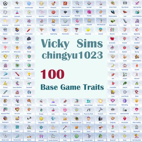 100 Sims 4 Traits, Sims 4 100 Traits, 100 Base Game Traits, Sims 4 Lot Traits, Sims Traits, Sims 4 Traits, Sims 4 Characters, Best Sims, Character Trait