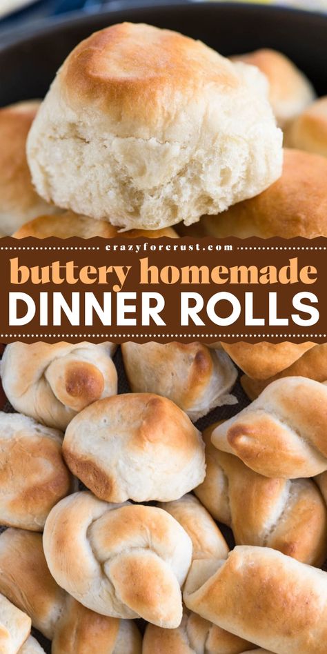 These buttery Homemade Dinner Rolls are the perfect addition to your Thanksgiving side dish ideas! These soft, classic dinner rolls are made with a versatile dough, bringing that warm, buttery flavor to your table. Ideal for easy Christmas side dishes, these yeast rolls are a timeless crowd-pleaser everyone will love! Easy Yeast Rolls Recipe, Turkey Dinner Side Dishes, Easy Christmas Side Dishes, Thanksgiving Side Dish Ideas, Thanksgiving Dinner Rolls, Kid Dinners, Best Dinner Rolls, Best Christmas Dinner Recipes, Dinner Roll Recipe