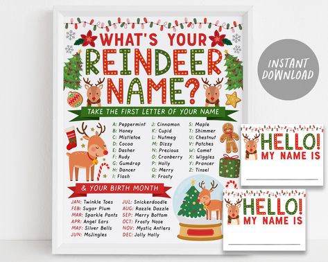 Whats Your Elf Name, Christmas Party Activity, Christmas Party Activities, Elf Names, Reindeer Names, Name Game, Reindeer Games, Winter Activity, Winter Activities For Kids