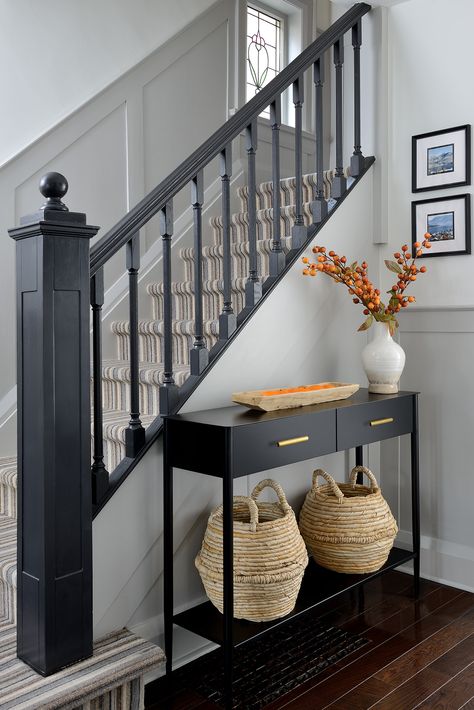 Stair Console Table, Stairs Table Decor, Console Table Near Stairs, Stairway Console Table, Stair Landing Console Table, Console Table By Stairs, Console Table Stairs, Console Table Under Stairs, Side Of Stairs Decor Ideas