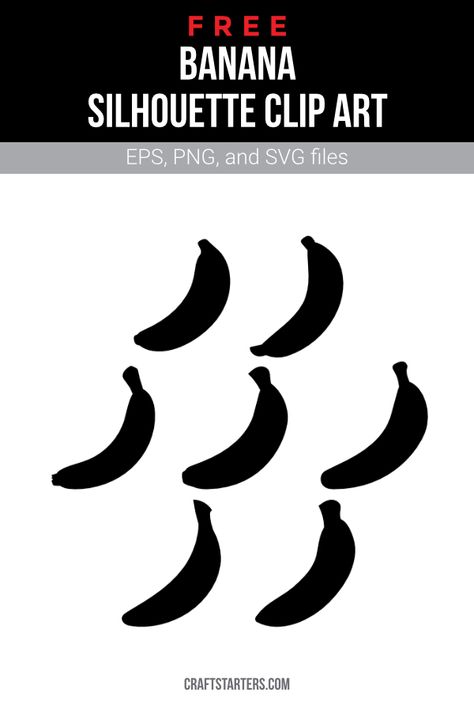 Banana Svg Free, Silhouette Clip Art, Svg Free, Cricut Ideas, Png Transparent, Cricut Projects, Classroom Decor, Cricut, Clip Art