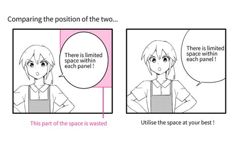 Comic Speech Bubbles Tutorial, Webtoon Speech Bubbles, Manga Introduction Panel, Manga Writing Tips, Manga Speech Bubble, Comic Paneling, Manga Paneling, Webcomic Tutorial, Webtoon Tutorial