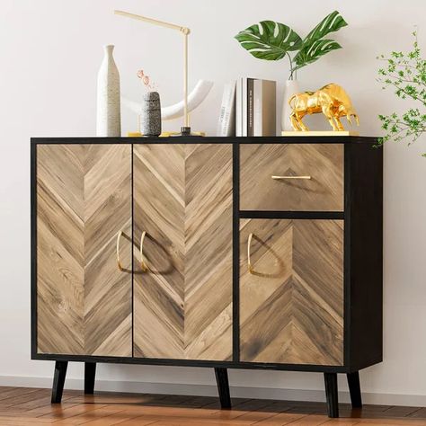 3 - Door Accent Cabinet Short Kitchen Cabinets, Rustic Storage Cabinets, Sideboard Cabinet Modern, Modern Sideboard Buffet, Small Kitchen Cabinets, Narrow Cabinet, Accent Storage Cabinet, Door Accent Cabinet, Modern Storage Cabinet