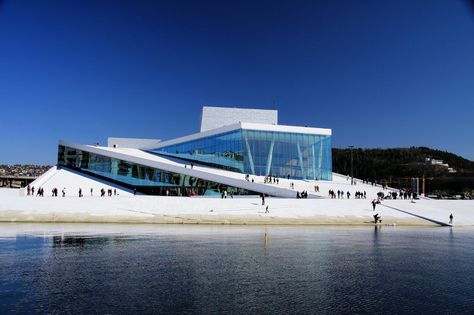 ** Oslo Opera House, Norway.  Looks like an iceberg.  Rooftop used for outdoor concert venue.  So interesting! Norwegian Architecture, Oslo Opera House, House Location, Beautiful Norway, Interesting Architecture, Cruise Europe, Glass Building, Visit Norway, Nordic Countries