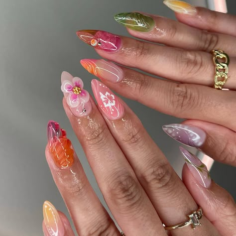 Tropical Nails, Airbrush Nails, Summery Nails, Glass Nails, Jelly Nails, Funky Nails, Floral Nails, Dream Nails, Fancy Nails