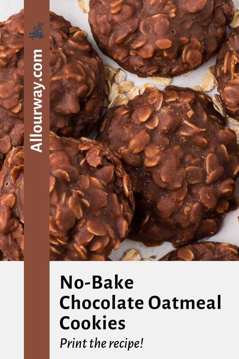 Classic No-Bake Chocolate Oatmeal Cookies Recipe Chocolate Oatmeal Cookies Recipe, No Bake Chocolate Oatmeal Coconut Cookies, Oatmeal No Bake, No Bake Chocolate Oatmeal Cookies, Preacher Cookies, Chocolate Oat Cookies, Oatmeal No Bake Cookies, Chocolate Drop Cookies, Oatmeal Coconut Cookies