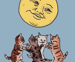 Barbie Cat, Moon Tarot Card, Cat Moon, Tarot Card, The Moon, Dancing, Kittens, Moon