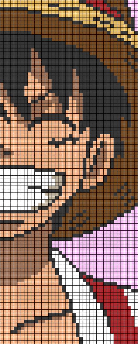 Alpha pattern #65437 variation #277109 | BraceletBook Luffy Graph Pattern, Luffy Anime, Bf Love, Pixel Art Pattern, Alpha Pattern, Boyfriend Birthday, Pirate Ship, Alpha Patterns, Friendship Bracelet Patterns