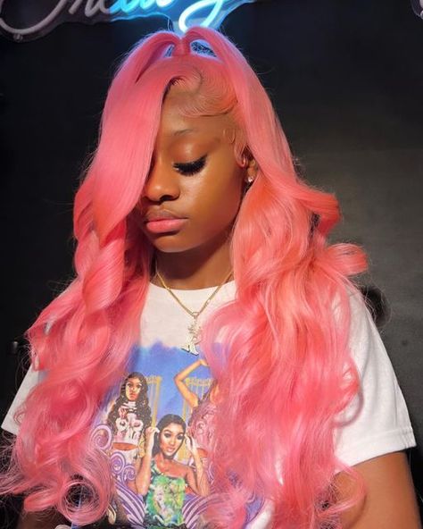 Pink Lace Wig, Pink Wigs, Short Pixie Wigs, Frontal Wig Hairstyles, Birthday Hairstyles, Quick Weave Hairstyles, Hair Twist Styles, Frontal Hairstyles, Hair Color Pink