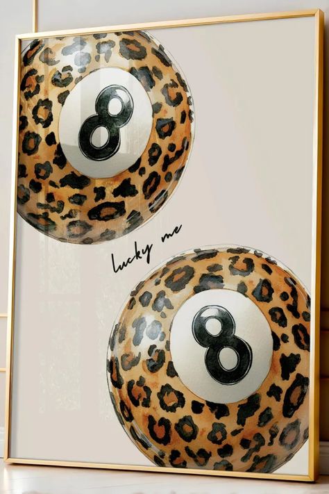 8 Pool Ball Print, Lucky You Leopard Wall Art, Dopamine Decor, Apartment Wall Art, 70s Wall Art, Preppy Room Decor, College Dorm Decor

Add some flair to your space with this Lucky Me poster 8 ball print that screams retro cool. Whether you're decorating a college dorm or an apartment, this trendy funky print is the perfect addition to your dopamine decor! 8ball Room Decor, Eight Ball Drawing, Pool Ball Art, Leopard Print Painting, Leopard Print Room Decor, Cheetah Room Decor, 8 Ball Aesthetic, 8 Ball Poster, 8 Pool Ball