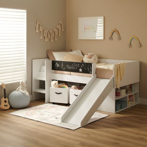 Check out these amazing cabin beds for small rooms! Cabin Bed With Slide, Kids Bed With Slide, Cabin Beds For Kids, Cabin Beds, Store Building, Beds For Small Rooms, Mid Sleeper, Contemporary Cabin, Mid Sleeper Bed