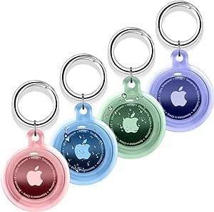 4 Pack Airtag Holder, Airtag case Waterproof Apple Air Tag Case with Keychain, Shockproof & Dustproof Airtag Holders for Pet Tracking, Bags, Kids, Keys, Luggage Air Tag Case, Air Tags, Apple Air Tag, Airtag Case, Air Tag, Apple Air, Amazon Prime Day, Accessories Holder, Water Proof Case