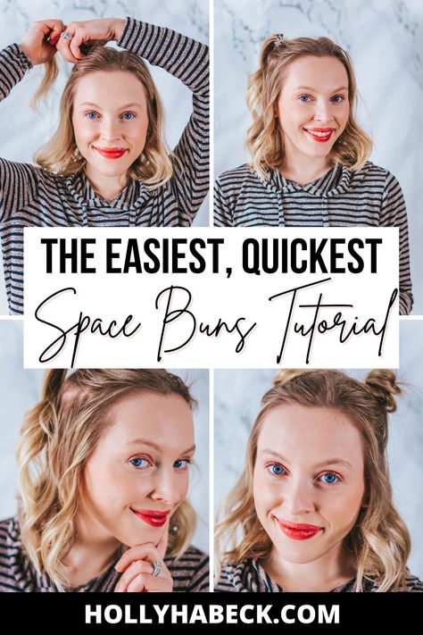 Easy Space Buns, Space Buns Tutorial, Buns Tutorial, Braided Space Buns, Half Up Half Down Short Hair, Aloe For Hair, Aloe Vera Hair Mask, Best Hair Brush, Double Buns