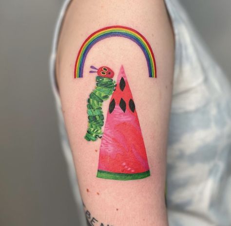 Metamorphosis Design, Caterpillar Tattoo, Crawling Animals, Eric Carle, Hungry Caterpillar, Caterpillar, Top 100, Women's Style, Watercolor Tattoo