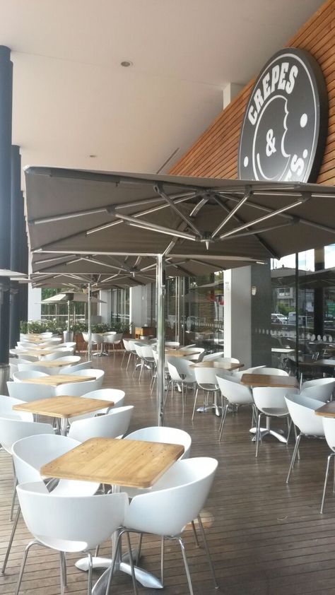 Sit on the patio under a #TUUCI and enjoy @crepes_waffles #crepeswaffles #colombia #crepesnwaffles Waffle Restaurant, Restaurant Outdoor, Crepes And Waffles, Bakery Cafe, Cafe Design, Outdoor Design, Chocolate Chips, Restaurant Design, Brand Design