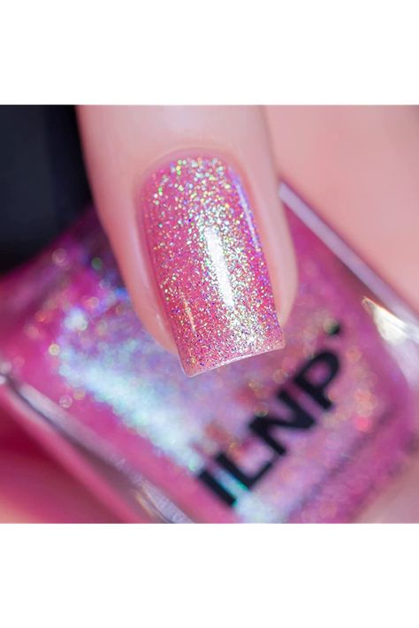 ILNP Pixie Party - Luminous Pink Holographic Jelly Nail Polish Pink Shimmer Nails, Pixie Party, Ilnp Nail Polish, Jelly Nail Polish, Nail Paints, Jelly Nail, Shimmer Nail Polish, Pink Holographic, Pretty Nail Polish