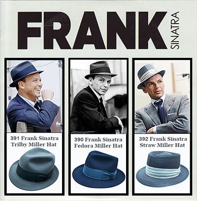 Frank Sinatra Fedora Hats Frank Sinatra Outfits, Mens Hats Fashion Fedoras, Mens Fedora Hat Outfit, Rat Pack Party, Fedora Hat Outfit, Fedora Hat Outfits, 60s Men, Fedora Style, 1940s Hats