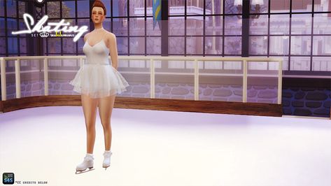 Sims 4 Cc Ice Skates, Sims 4 Ice Skating Dress, Sims 4 Cc Ice Skating Outfit, Sims 4 Ice Skating Cc, Sims 4 Ice Skating, Sims Closet, The Sims 4 Pose, Sims Poses, Ice Skating Outfit