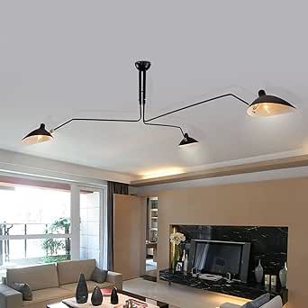 Industrial Decor Living Room, Spider Light, Modern Industrial Decor, Black Ceiling Lighting, Modern Outdoor Lighting, Industrial Light Fixtures, Black Ceiling, Table Sofa, Metal Chandelier