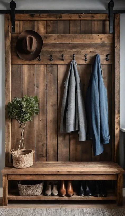 39 Chic Small Entrance Hall Ideas: Creative Solutions for Welcoming Spaces 10 Rustic Entrance Hall, Side Entrance Ideas Entryway, Boot Room Ideas Entrance, Front Entrance Storage, Porch Entrance Ideas, Diy Coat Rack Wall Entryway, Porch Ideas Entrance Interior, Coat Tree Entryway, Front Entrance Ideas Interior Entryway