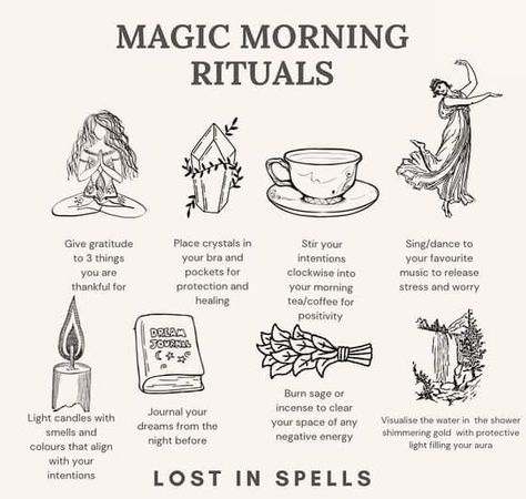 Spiritual Herbs Witches, Witchy Ritual Ideas, Witch Mornings, Witchcraft Morning Ritual, Witchy Morning Ritual, Morning Ritual Witch, Witchcraft Routine, Witch Morning Routine Ideas, Morning Witchcraft