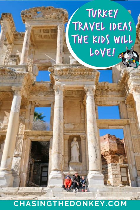 Turkey Travel Blog: Turkey is a great place to travel with kids, as there are many activities and attractions that would appeal to them. Based on my own experiences and those of my friends, here is how to have a family holiday in Turkey that the kids will love. #FamilyTravel #TurkeyTravel #Turkiye #TurkiyeTravel Ephesus Turkey, Cheap Places To Visit, Croatia Travel, The Donkey, Turkey Travel, Holidays With Kids, Ancient Cities, Family Holiday, Best Vacations