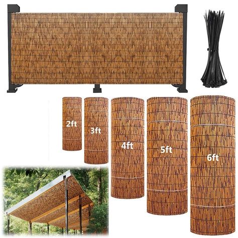 PRICES MAY VARY. ☀【MULTI-SIZE CUSTOMIZABLE SETS】Our outdoor privacy fence offer a variety of sizes, just click "Customize Now" to choose the right size for you, our product package contains 1 bag of ties (about 100) can be cut according to their own needs of the size of the firm, trimmed bamboo screen fence can be used for garden decoration, backyard privacy screen, balcony decoration, etc., to truly create your personal space! personal space. ☀【CREATIVE OUTDOOR NATURAL FENCE】If you want to add Bamboo Panels Outdoor, Privacy Between Neighbors Yards, Fence Covering Ideas, Privacy Fence Ideas On A Budget, Easy Backyard Ideas On A Budget, Privacy Panels Outdoor, Fence Privacy Ideas, Privacy Fence On A Budget, Deck Privacy Ideas