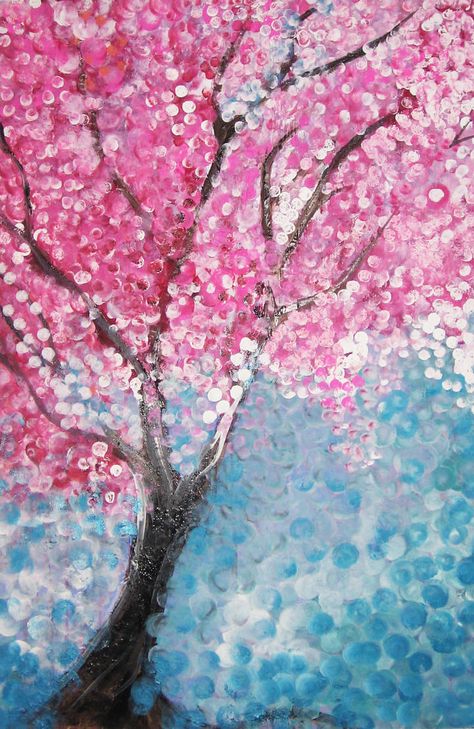 cherry blossom tree by t-r-bandit on DeviantArt Cherry Blossom Painting Acrylic, Spring Art Projects, Kids Canvas Art, Cherry Blossom Painting, Cherry Blossom Art, Blossoms Art, Blossom Tree, Japanese Cherry Blossom, Dot Art Painting