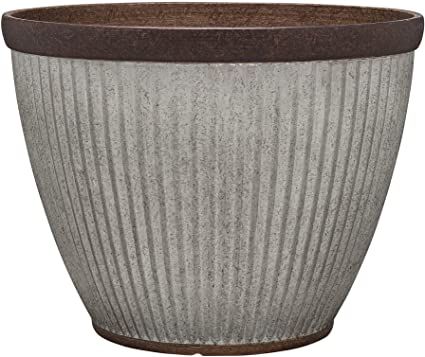 Amazon.com : Southern Patio HDR-046868 20.5" Rustic Resin Faux Galvanized Round Planter : Garden & Outdoor Southern Patio, Galvanized Planters, Outdoor Garden Planters, Metal Planter Boxes, Resin Planters, Corrugated Metal, Self Watering Planter, Metal Planters, Galvanized Metal