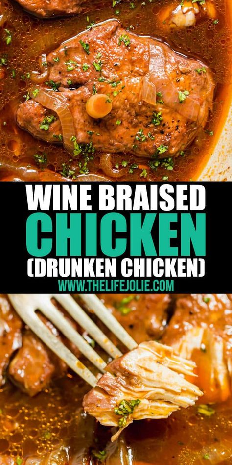 Red Wine Recipes Cooking, Red Wine Recipes, Wine Braised Chicken, Red Wine Hair Color, Red Wine Vinegar Recipes, Red Wine Aesthetic, Red Wine Hair, Cooking With Red Wine, Red Wine Chicken