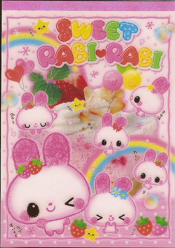 Kamio Japan Sweet Rabi Rabi Memo | by ☆JEANNIE Kamio Japan, Soft Cell, Japanese Poster Design, Memo Pads, Japanese Poster, Kawaii Stationery, Cute Poster, Cute Stationery, Kawaii Art