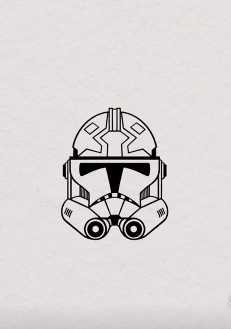 Men Line Work Tattoo, Star Wars Small Drawings, Vader Tattoo Minimalist, Star Wars Tattoo Stencil, Small Tattoos Star Wars, Star Wars Tattoo Clone, Star Wars Clone Tattoo, Clone Trooper Tattoo Ideas, Obi Wan Kenobi Tattoo Ideas