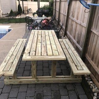 Picnic Table Plans Diy, Picnic Table Top Ideas, Building A Picnic Table, Home Made Picnic Tables, Unique Picnic Table Ideas, Heavy Duty Picnic Table, Composite Picnic Table, Easy Picnic Table Diy, Free Picnic Table Plans Easy Diy