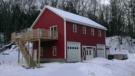 2-Story Garage House: The Barn Yard & Great Country Garages Modern Garage Design, Shop Building Ideas, Two Story Garage, 2 Story Garage, Metal Shop Building, Pole House, Barn Apartment, Garage Guest House, Metal Building Home