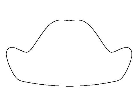 George Washington hat pattern. Use the printable outline for crafts, creating stencils, scrapbooking, and more. Free PDF template to download and print at http://patternuniverse.com/download/george-washington-hat-pattern/ George Washington Hat Template, George Washington Hat Craft, George Washington Crafts For Kids, George Washington Quotes Inspiration, George Washington Cartoon, George Washington Carver Activities, George Washington Carver Quotes, George Washington Activities, George Washington Craft