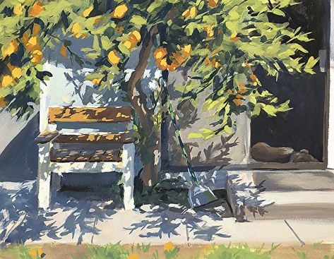 Heather Martin, Fish Gallery, Painting Competition, Fancy Art, Gouache Art, Fall Watercolor, Landscape Drawings, Lemon Tree, Plein Air Paintings