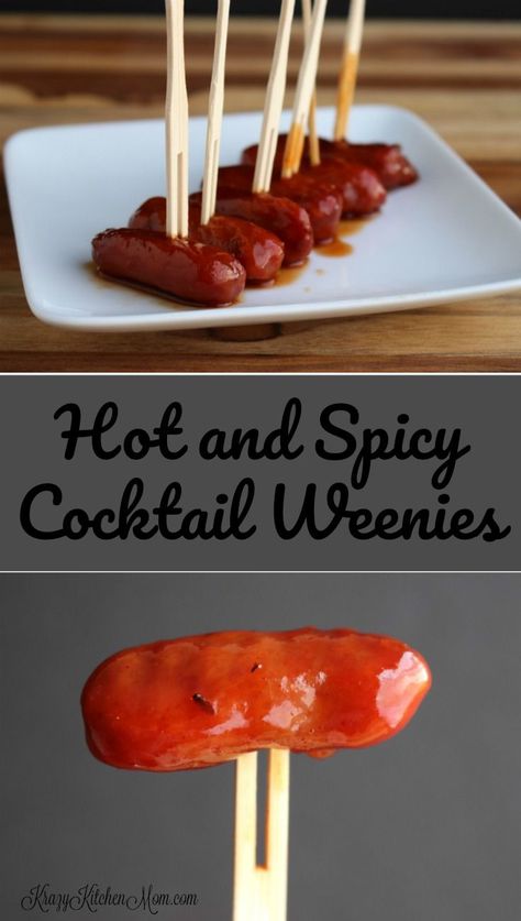 Add some spice to your next game day party with hot and spicy cocktial weenies. Not your Mama's grape jelly and ketchup weenies. Spicy Cocktail Weenies, Cocktail Weenies, One Bite Appetizers, Spicy Cocktail, Football Ideas, Game Day Party, Hot And Spicy, Party Appetizers Easy, Pepper Jelly