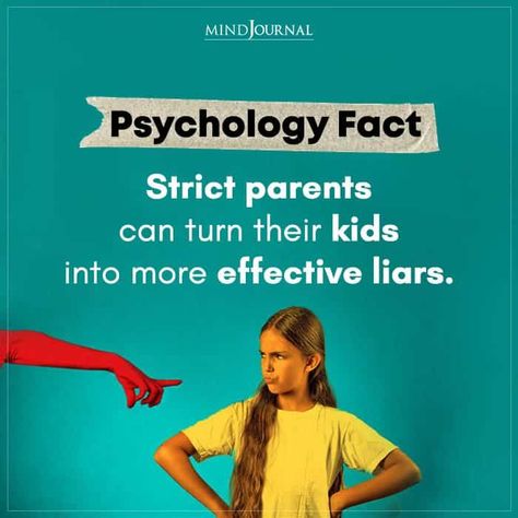 Strict parents can turn their kids into more effective liars. #facts #psychologyfacts Phycology Hacks, Strict Parents Tips, Psychological Tips, Physiological Facts, Psychology Notes, Fun Facts For Kids, Psychological Facts Interesting, Positive Vibes Quotes, Psychology Says