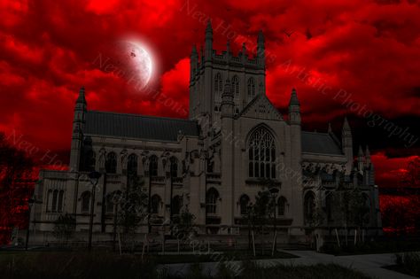 Vampire Pictures, Gothic Buildings, Vampire Goth, Retro Horror, Victorian Goth, The Trinity, Dark Art Illustrations, Medieval Fantasy, Red Aesthetic