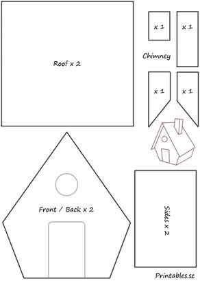 Gingerbread House Template Printable, Easy Gingerbread House, Cardboard Gingerbread House, Homemade Gingerbread House, Paper House Template, Gingerbread House Patterns, Cool Gingerbread Houses, Ginger Bread House Diy, Gingerbread House Recipe