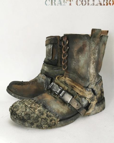 Post Apocalyptic Boots, Post-apocalyptic Masks And Prosthetics For Halloween, Post-apocalyptic Masks For Cosplay Events, Post-apocalyptic Cosplay Costume For Events, Post-apocalyptic Mask For Costumes, Post Apo, Custom Boots, Post Apocalyptic, Biker Boot