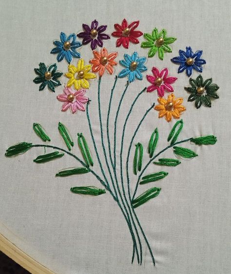 Lazy Daisy Embroidery Design, Daisy Embroidery Design, Aari Work Designs Pattern Hand Embroidery, Angel Coloring Pages, Latest Embroidery Designs, Aari Design, Flower Pattern Drawing, Daisy Embroidery, Basic Hand Embroidery Stitches