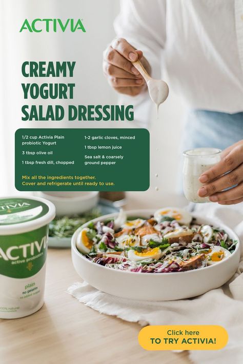 Healthy Dressing Recipes, Probiotic Yogurt, Smoothie Fruit, Salad Recipes Healthy Easy, Fruit Smoothie Recipes Healthy, Protein Smoothie Recipes, Salad Dressing Recipes Homemade, Dressing Recipes, Homemade Salad Dressing