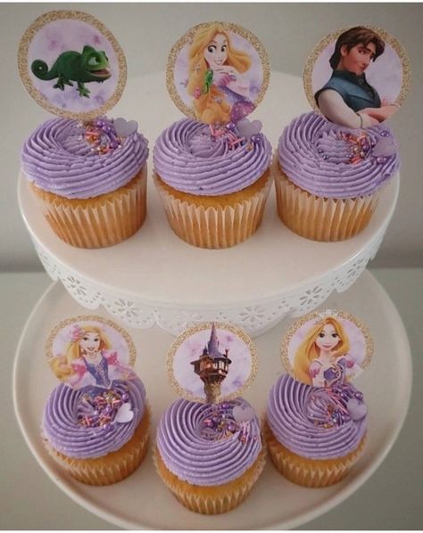 Cookie Exchange Games, Tangled Cupcakes, Rapunzel Cupcakes, Rapunzel Birthday Cake, Sewing Cake, Bolo Rapunzel, Paper Snowman, Princess Jasmine Birthday Party, Prince Cake