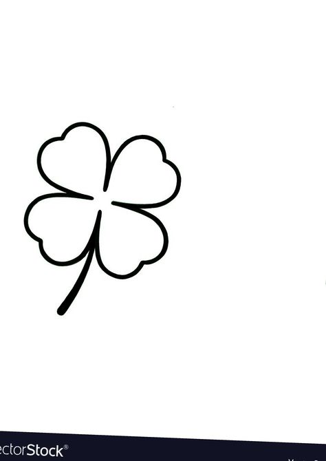 Four Leaf Clover Tattoo Outline, Four Leaf Clover Tattoo Stencil, 4 Leaf Clover Outline, Four Leaf Clover Drawing, Clover Outline, Diana Tattoo, Charm Tattoo, Four Leaf Clover Tattoo, Shamrock Tattoos